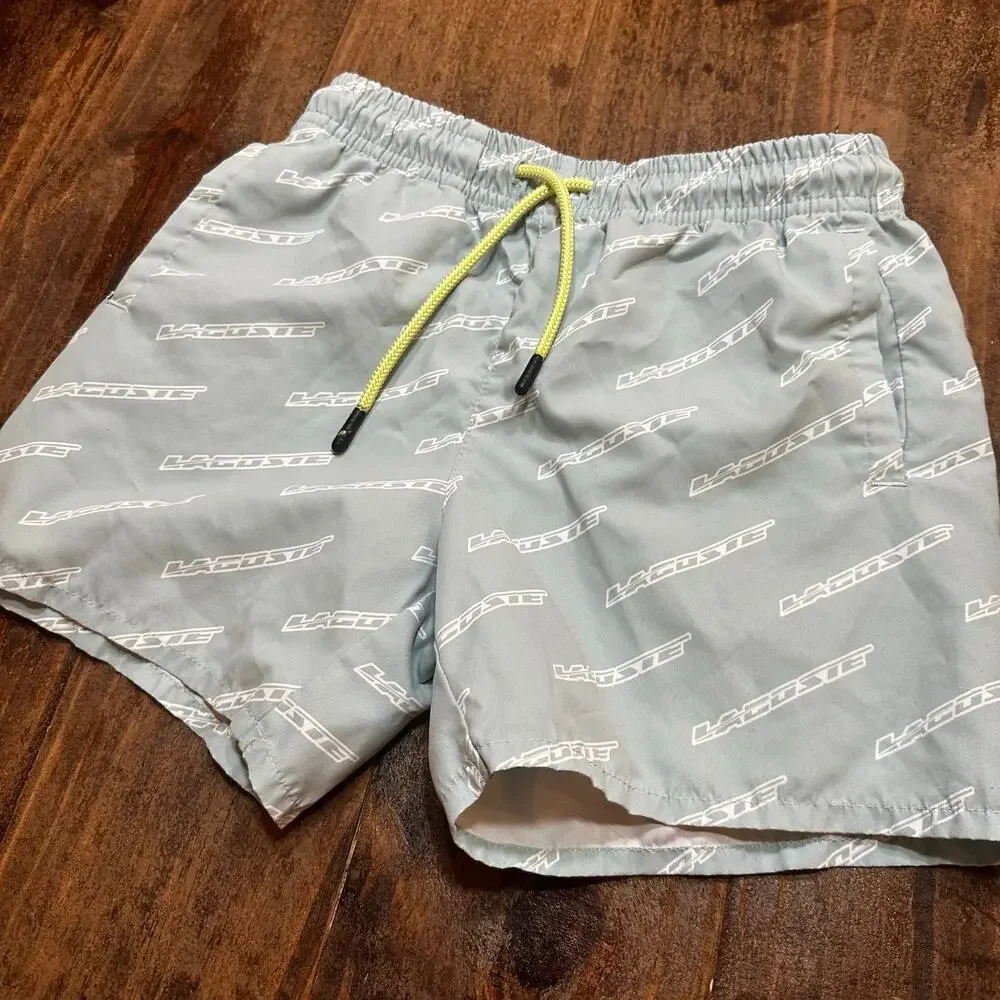 Boys Lacoste Swim Trunks sz 6 Lacoste Logo Shorts